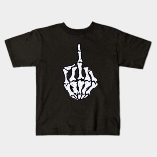 Skeleton Middle finger Kids T-Shirt